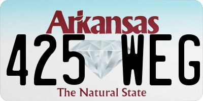 AR license plate 425WEG