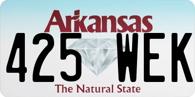 AR license plate 425WEK