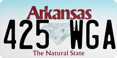AR license plate 425WGA