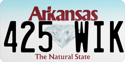 AR license plate 425WIK