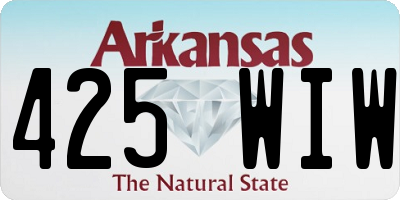 AR license plate 425WIW