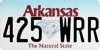 AR license plate 425WRR