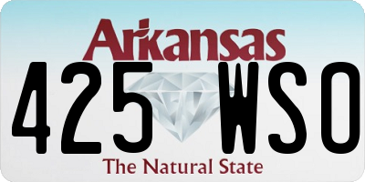 AR license plate 425WSO
