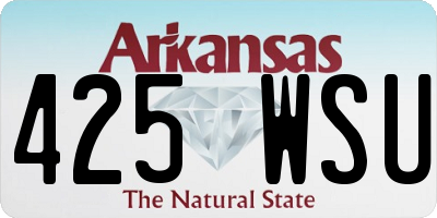 AR license plate 425WSU