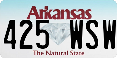 AR license plate 425WSW