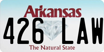 AR license plate 426LAW