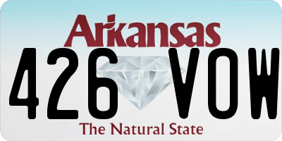 AR license plate 426VOW