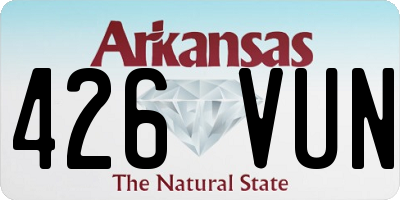 AR license plate 426VUN