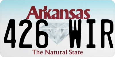 AR license plate 426WIR