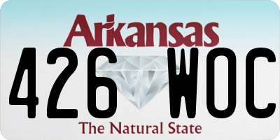 AR license plate 426WOC