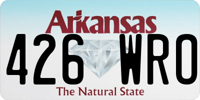 AR license plate 426WRO