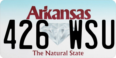 AR license plate 426WSU