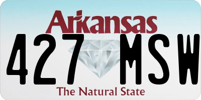 AR license plate 427MSW