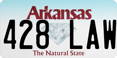 AR license plate 428LAW