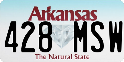 AR license plate 428MSW
