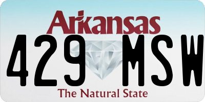 AR license plate 429MSW
