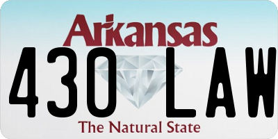 AR license plate 430LAW