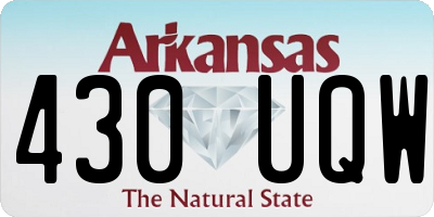AR license plate 430UQW