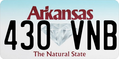 AR license plate 430VNB