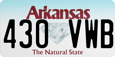 AR license plate 430VWB