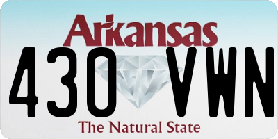 AR license plate 430VWN