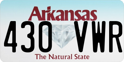 AR license plate 430VWR