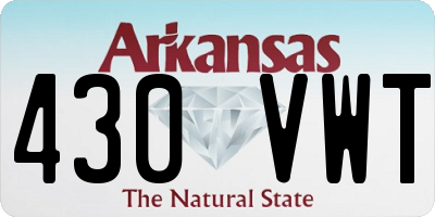 AR license plate 430VWT
