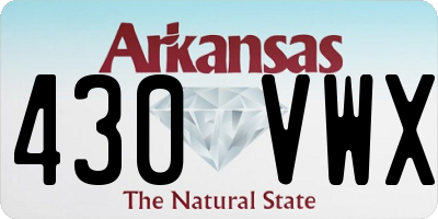 AR license plate 430VWX
