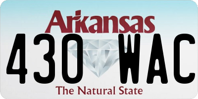 AR license plate 430WAC