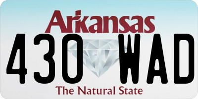 AR license plate 430WAD
