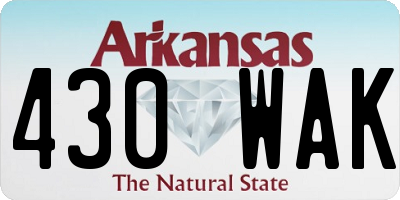 AR license plate 430WAK