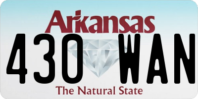 AR license plate 430WAN