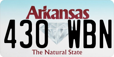 AR license plate 430WBN
