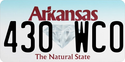AR license plate 430WCO