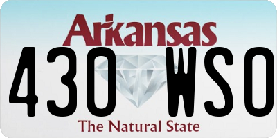 AR license plate 430WSO