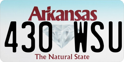 AR license plate 430WSU