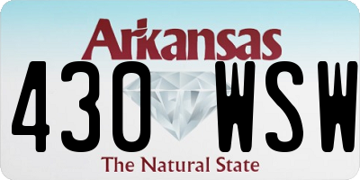 AR license plate 430WSW