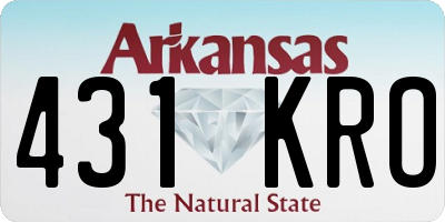 AR license plate 431KRO