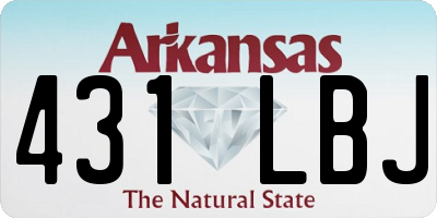 AR license plate 431LBJ