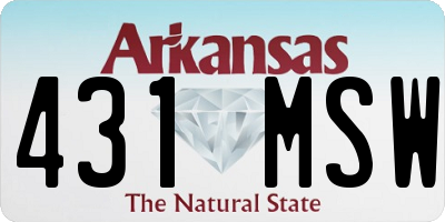 AR license plate 431MSW