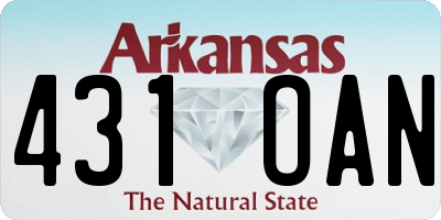 AR license plate 431OAN