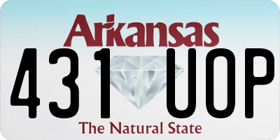 AR license plate 431UOP