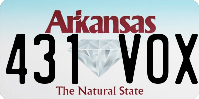 AR license plate 431VOX