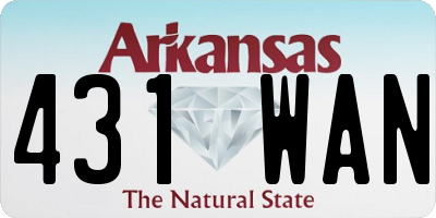 AR license plate 431WAN