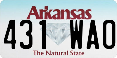 AR license plate 431WAO