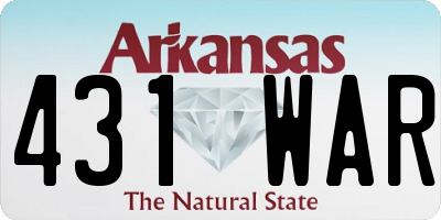 AR license plate 431WAR