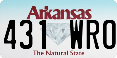 AR license plate 431WRO