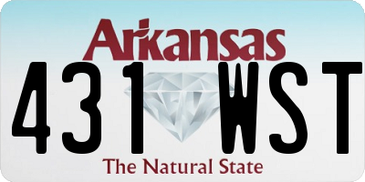 AR license plate 431WST