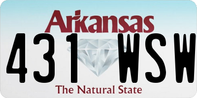 AR license plate 431WSW