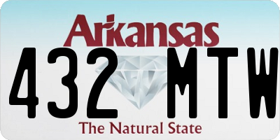 AR license plate 432MTW